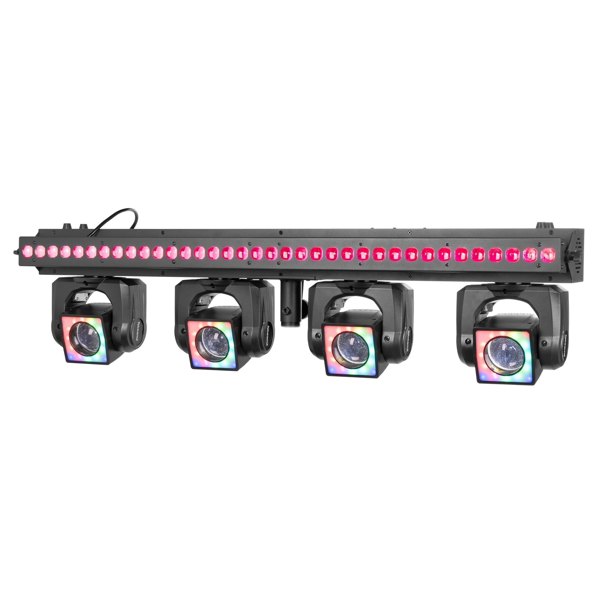 BEAMZ SHOWBAR GO VIBE WITH 4x MOVING HEAD 1x LED BAR 4x 24W 36X 2W RGBW - Image 4