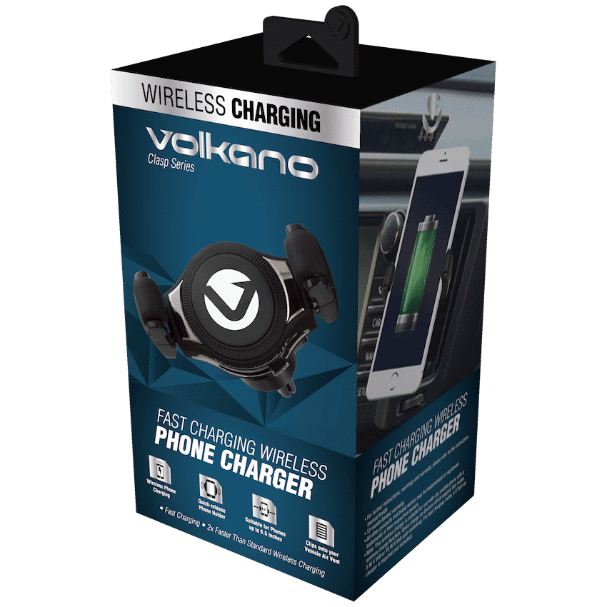 Volkano Clasp Series 10w Wireless Quick Charge Car Phone Holder - Vent - Image 2