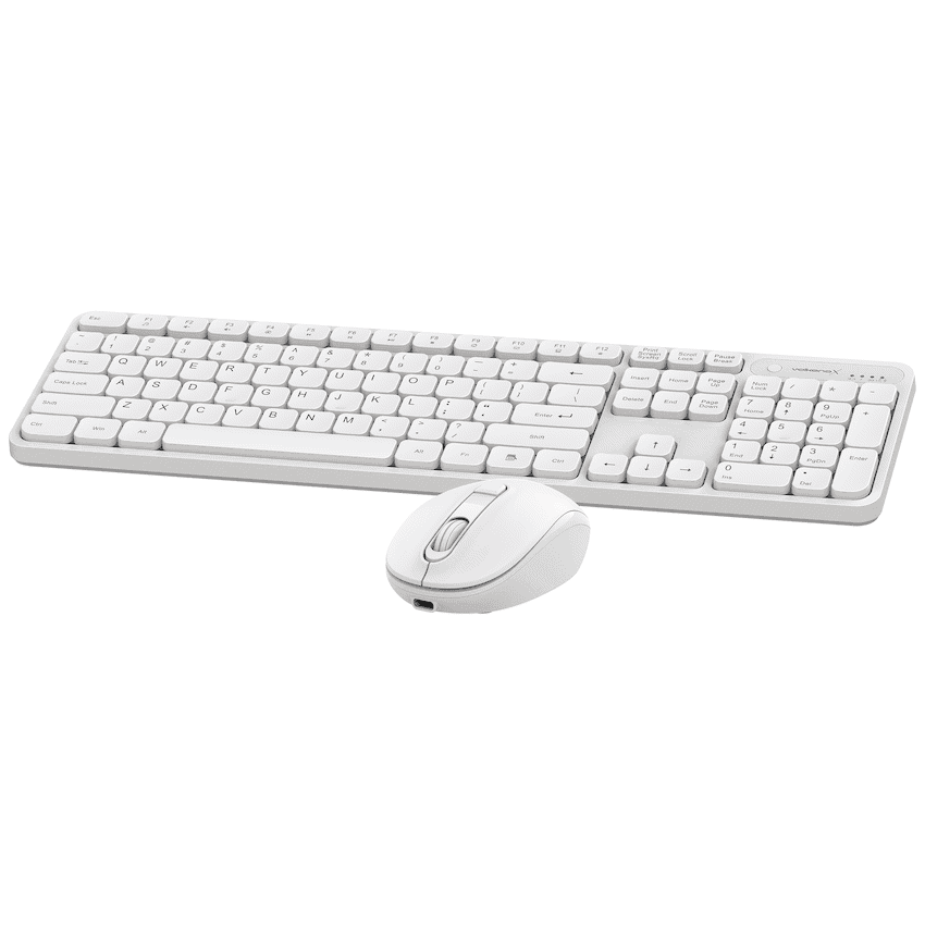 VolkanoX Garnet Bluetooth Wireless Keyboard and Mouse Combo - White - Image 2
