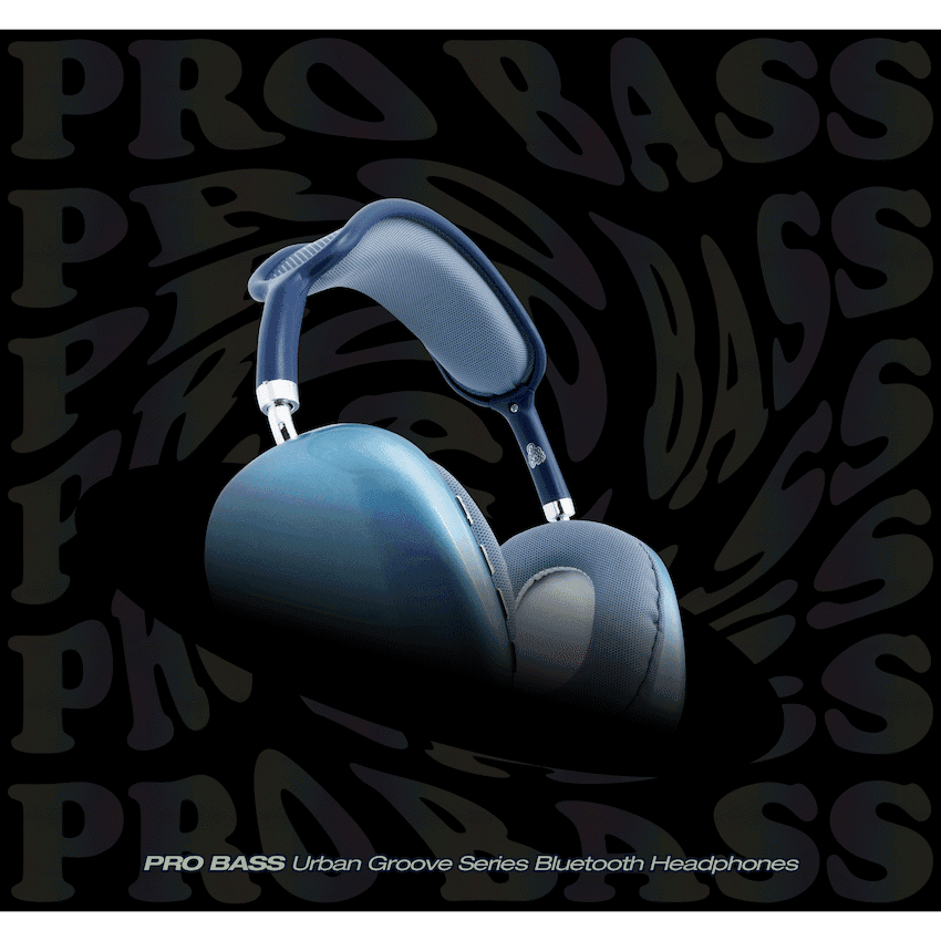 Pro Bass Urban Groove Series Bluetooth Headphones - Blue - Image 2