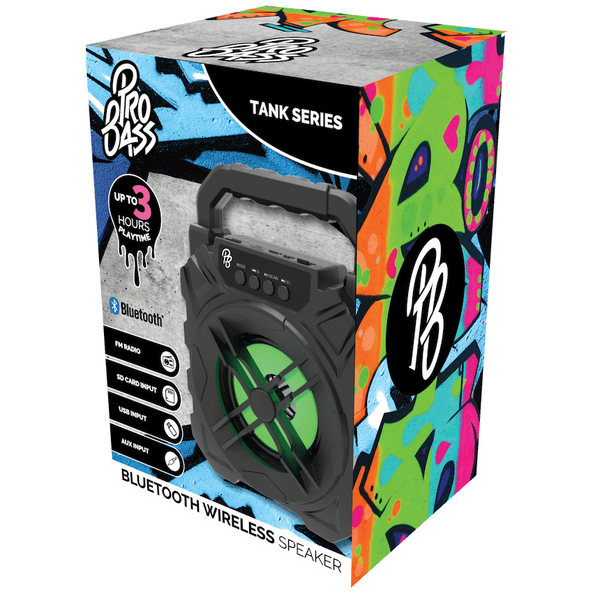 Pro Bass Tank 4" Series Bluetooth Speaker - Black - Image 2