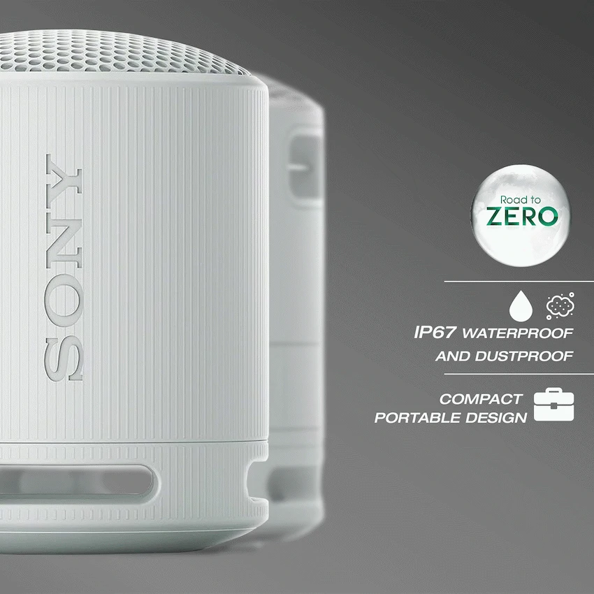 Sony XB100 Portable Bluetooth Speak - Light Grey - Image 2