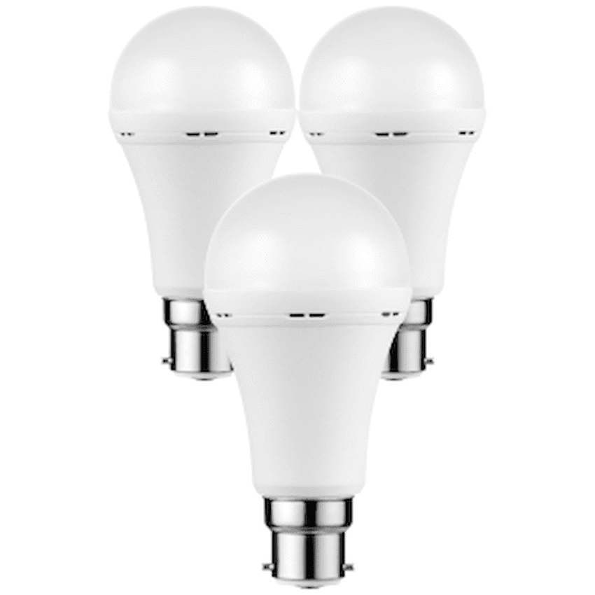 Switched 5w A60 Rechargeable B22 LED Light Bulb - WW - 3 Pack - Image 2