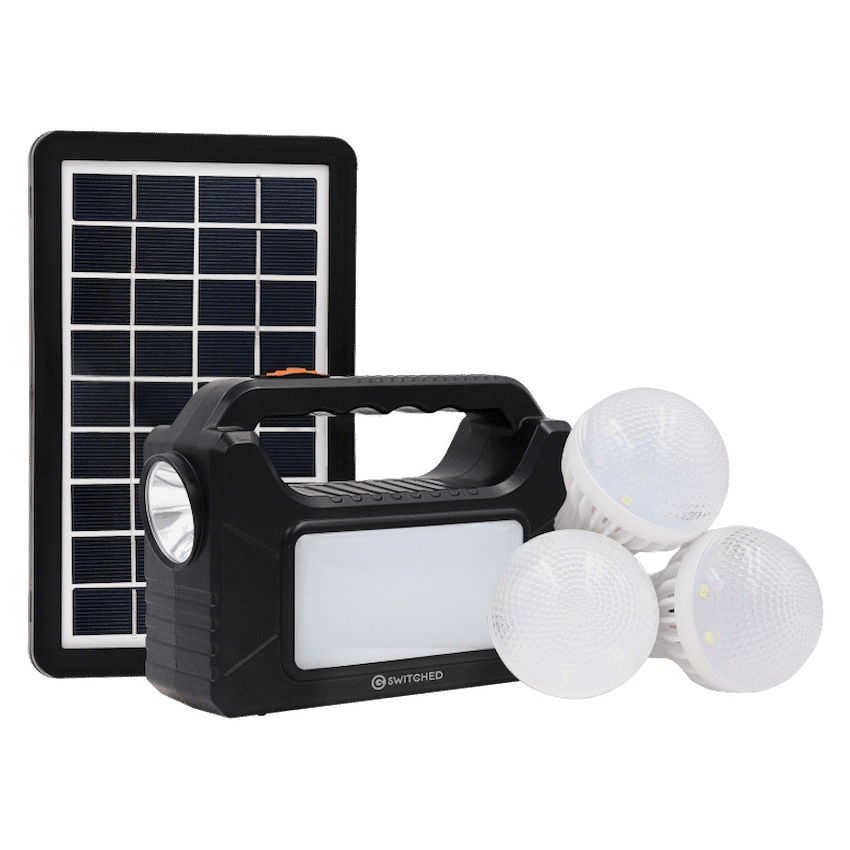 SWITCHED Power Station, Rechargeable, USB Phone Charging with Solar Panel - Black - Image 2