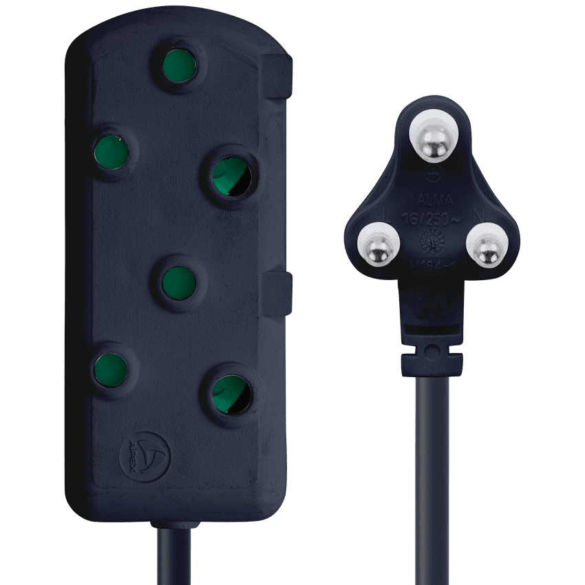 SWITCHED Light DUTY Side by Side (SBS) EXTENSION LEADS 10M - BK - Image 2