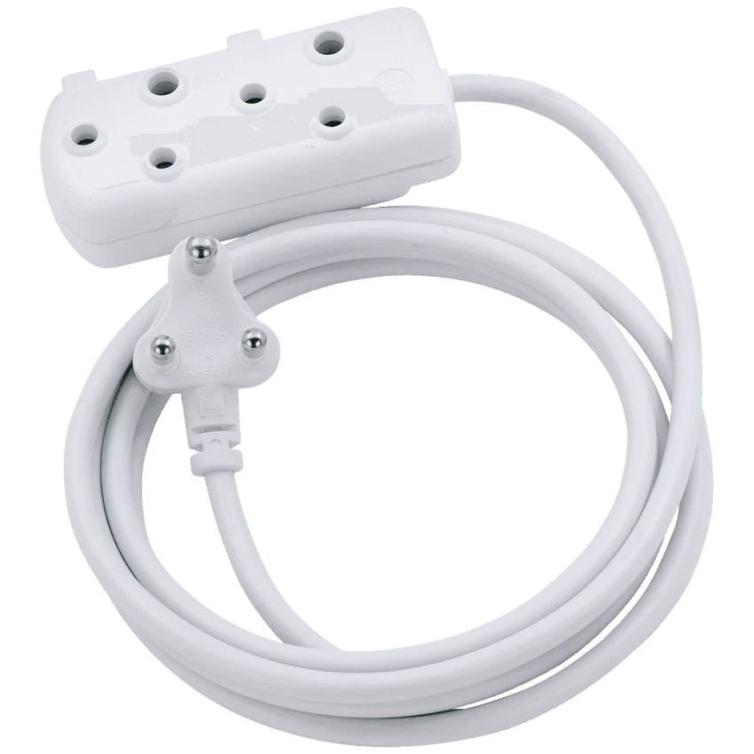 SWITCHED Light DUTY Side By Side(SBS) EXTENSION LEADS 20M - WT - Image 2