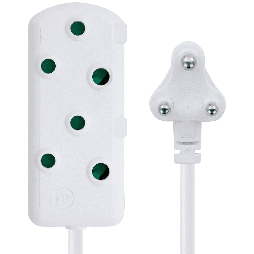 Switched Light-Duty Side-by-Side (SBS) Extension Leads 3m - WT - Image 2