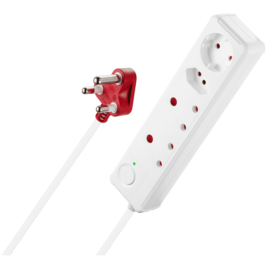 Switched 4-Way Medium Surge-Protected Multiplug 0.5m Cord - White - Image 2