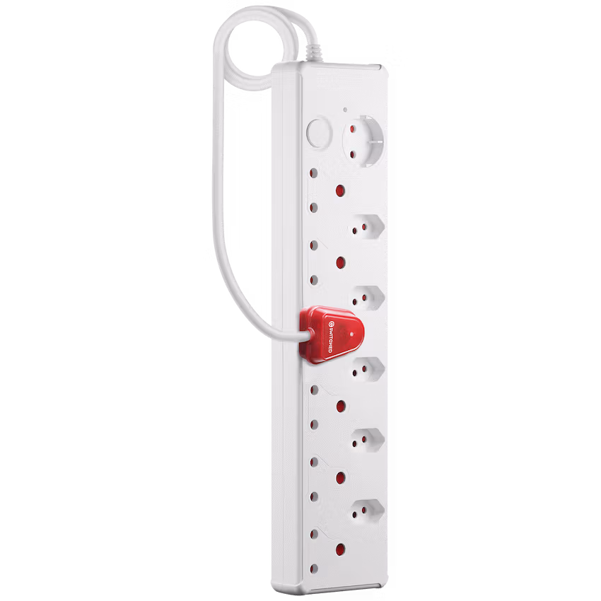 Switched 12-Way High Surge Multiplug 0.5m - White - Image 2