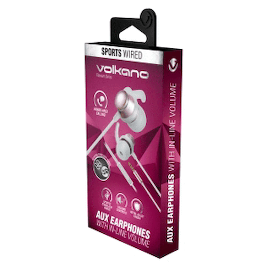 Volkano Titanium Series AUX Earphone - Rose Gold - Image 2