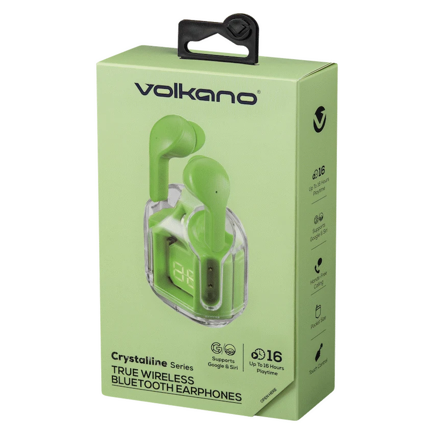 Volkano Crystalline Series TWS Earphone - Neon - Hardbox - Image 2