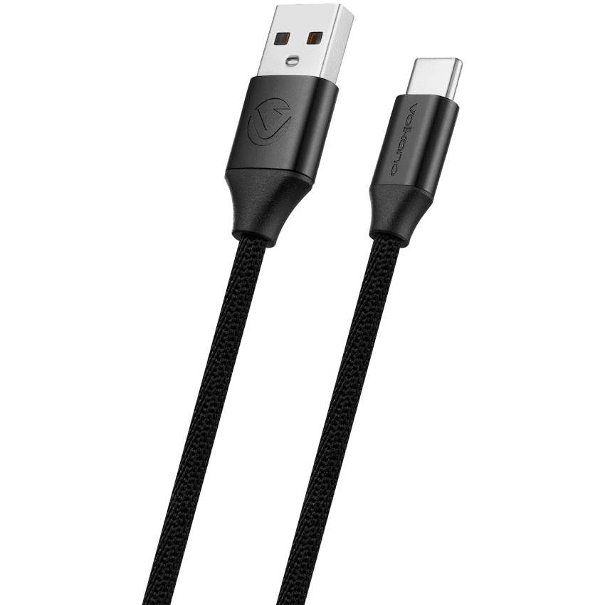 Volkano Weave Series Braided USB A to Type-C Cable 1.2m 60w - Black - Image 2