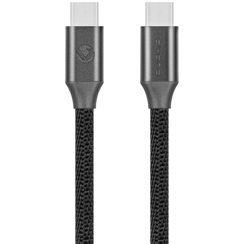Volkano Weave Series Type-C to Type-C Cable (1.2m, 60w) - Black - Image 2