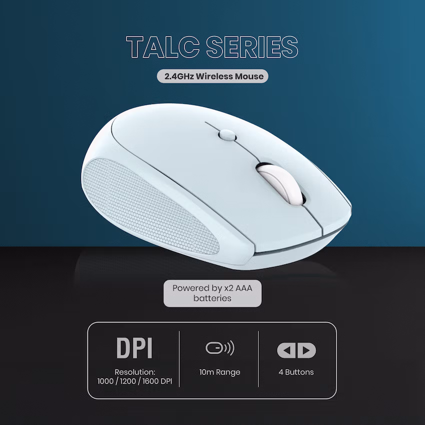 Volkano Talc Wireless Mouse - Blue - Image 2