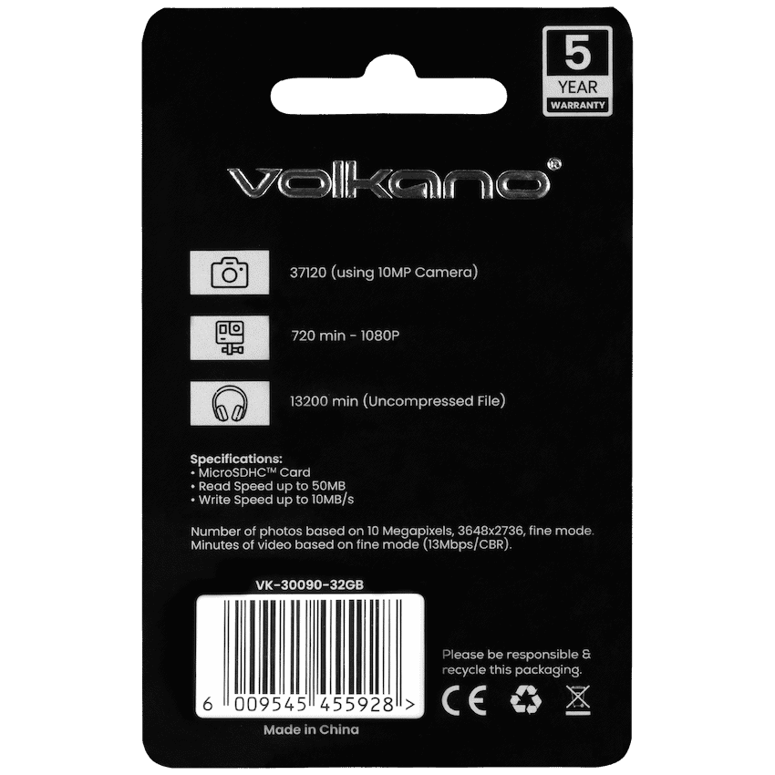 Volkano Micro Series Micro SD card 32GB - Class 10 - Image 2