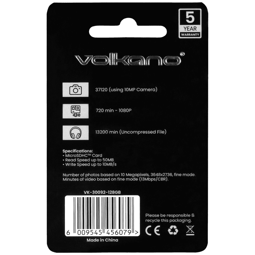 Volkano Micro Series Micro SD Card 128gb - Class 10 - Image 2