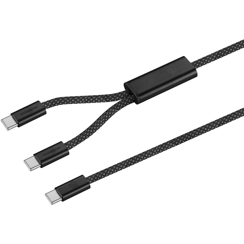 Volkano Weave Series USB C to 2 USB C 100W 1.5m - Image 2