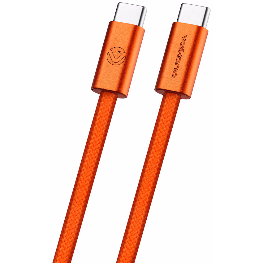 Volkano Weave Series 60w USB C to USB C 1.2m-Orange - Image 2