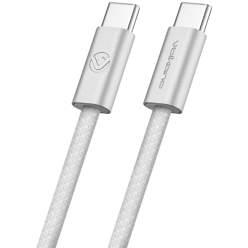 Volkano Weave Series 60w USB C to USB C 1.2m-White - Image 2