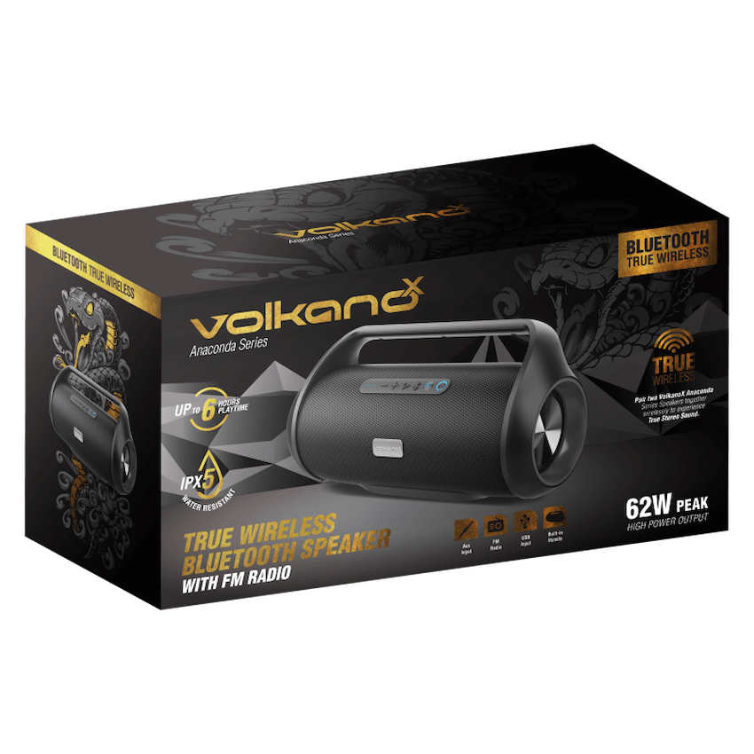 VolkanoX Anaconda Bluetooth Speaker - Black - Image 2