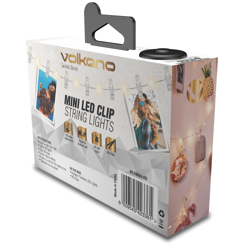 Volkano Twinkle Series Photo Clips with LED Lights - Gold - Image 2
