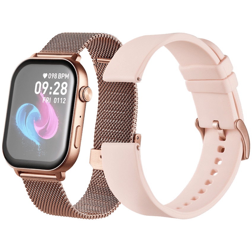 Volkano Trinity Series Smartwatch with Metal Mesh Strap - Gold - Image 2