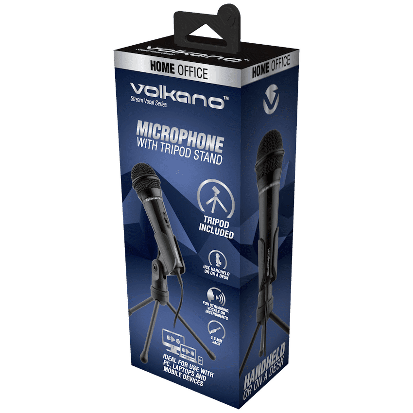 Volkano Stream Vocal Microphone with Tripod, Aux - Image 2