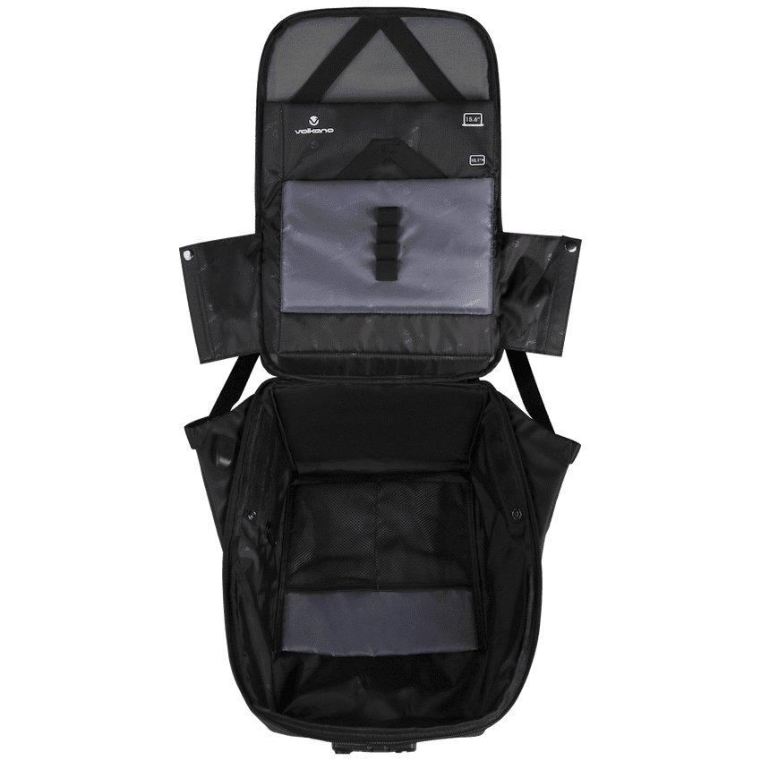 Volkano Smart Deux Laptop Backpack - Black/Lt Grey - Image 2