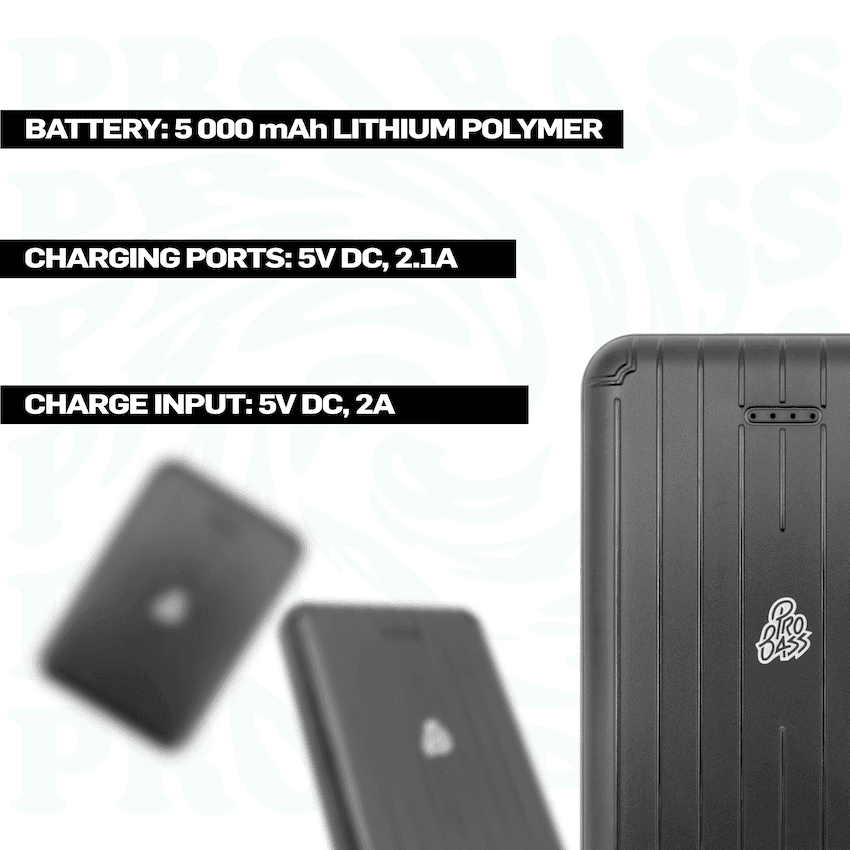 Pro Bass Engine 5000mah Series Power Bank - Black - Image 3