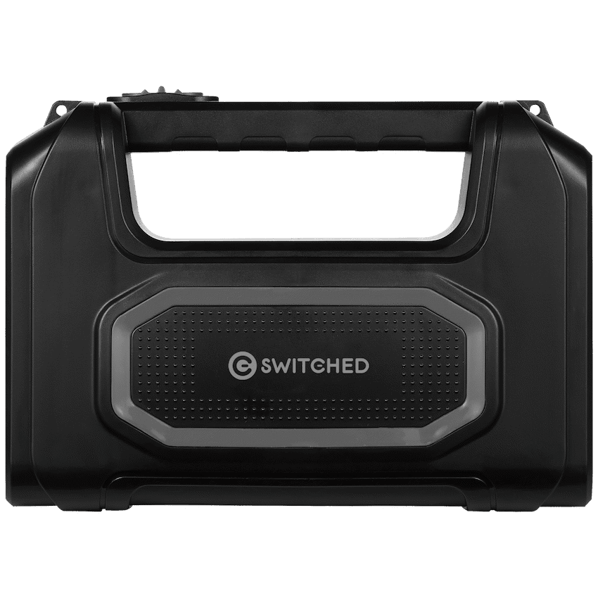 Switched Portable Power Station with Solar Panel - Black - Image 3