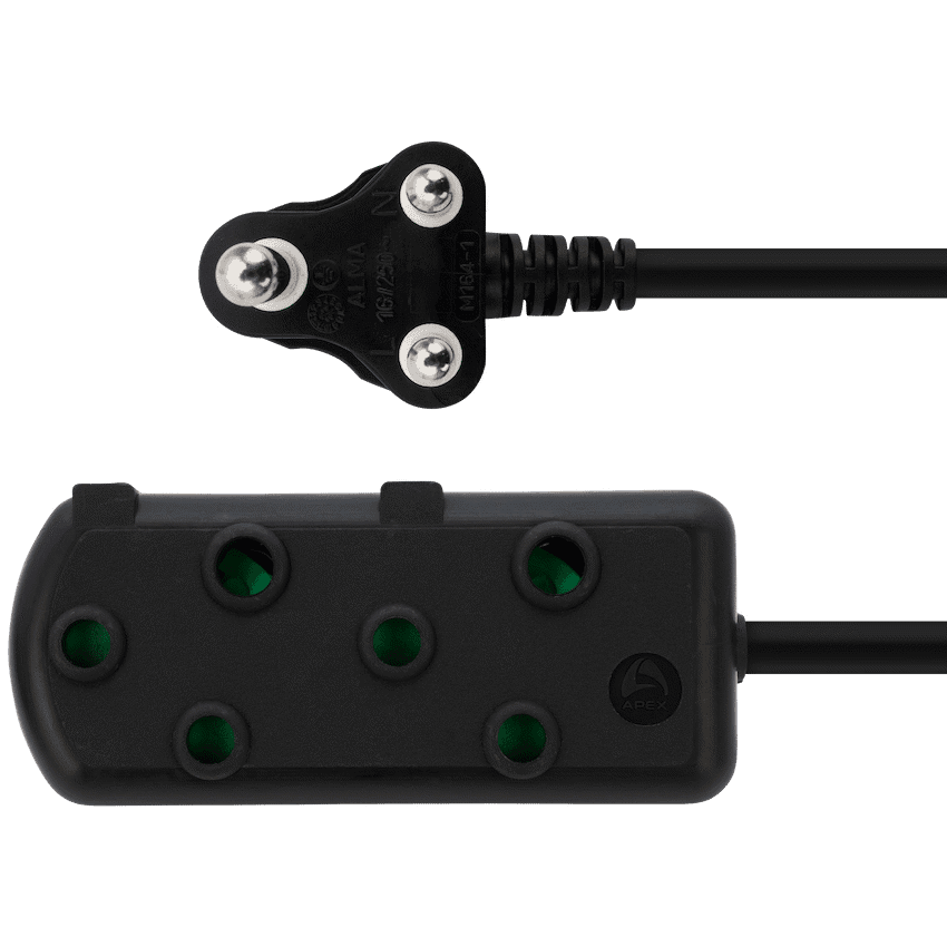 Switched Light Duty Side by Side (SBS) Extension Leads 5m - BK - Image 3