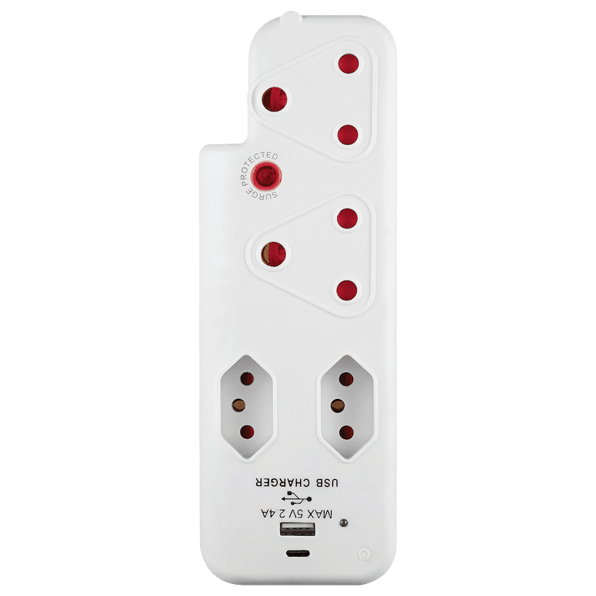 Switched 4-Way Medium Surge Adaptor with Type-C + USB - Image 3