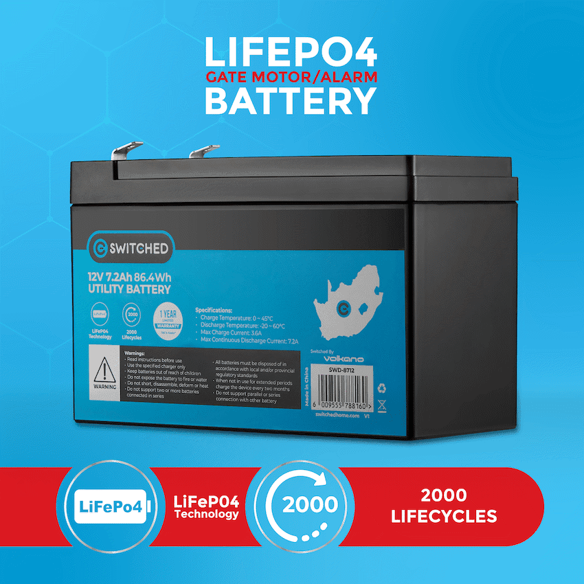 Switched LiFePO4 Gate Motor/Alarm Battery - Image 3