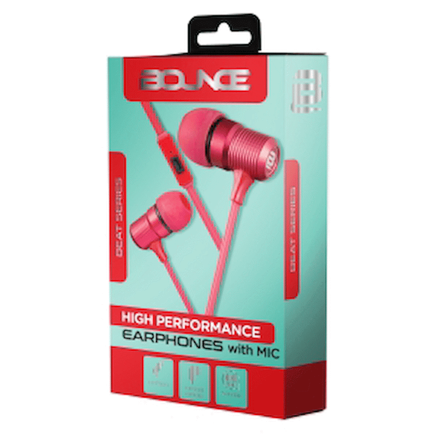 Bounce Beat Series Earphones - Red - Image 3