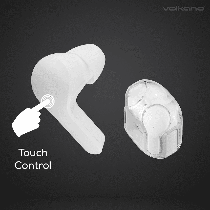 Volkano Crystalline Series TWS Earphone - White - Hardbox - Image 3