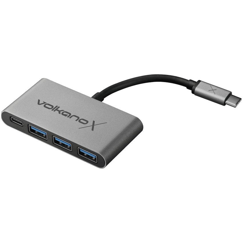 VolkanoX Core Hub series USB Type C to 3x USB 3.0 plus Power - 10cm - Charcoal - Image 3