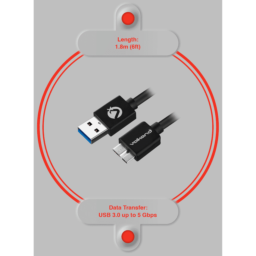 VolkanoX Data Series USB3.0 Micro USB Cable 1.8m - Image 3