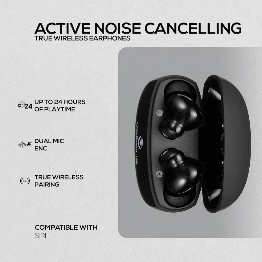 Volkano Nomad Active Noise-Cancelling True Wireless Earphones - Black - Image 3