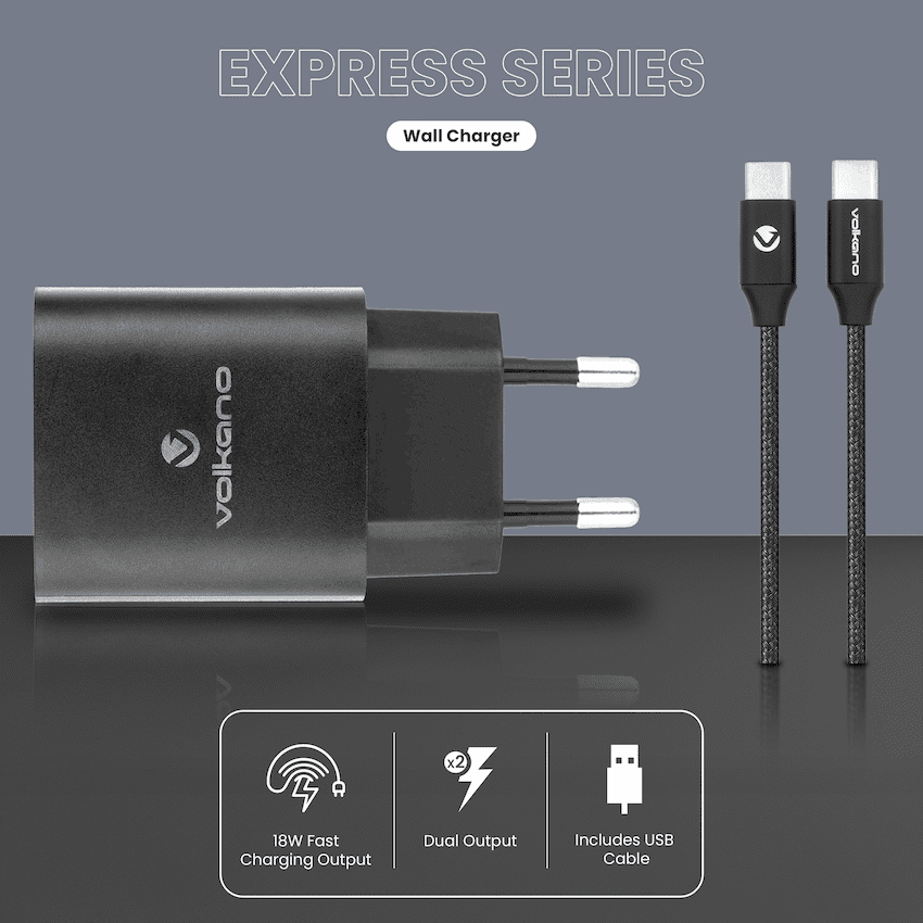 Volkano Express Series QC3.0 + PD Wall Charger - 20w with Cable - Image 3