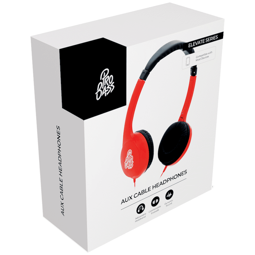 Pro Bass Elevate series Auxiliary Headphone- Red - Image 3