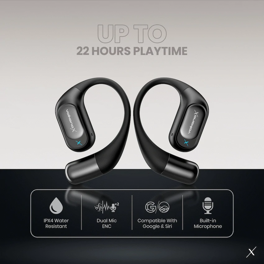 VolkanoX O300 Air Conduction OWS Earphones - Black - Image 3
