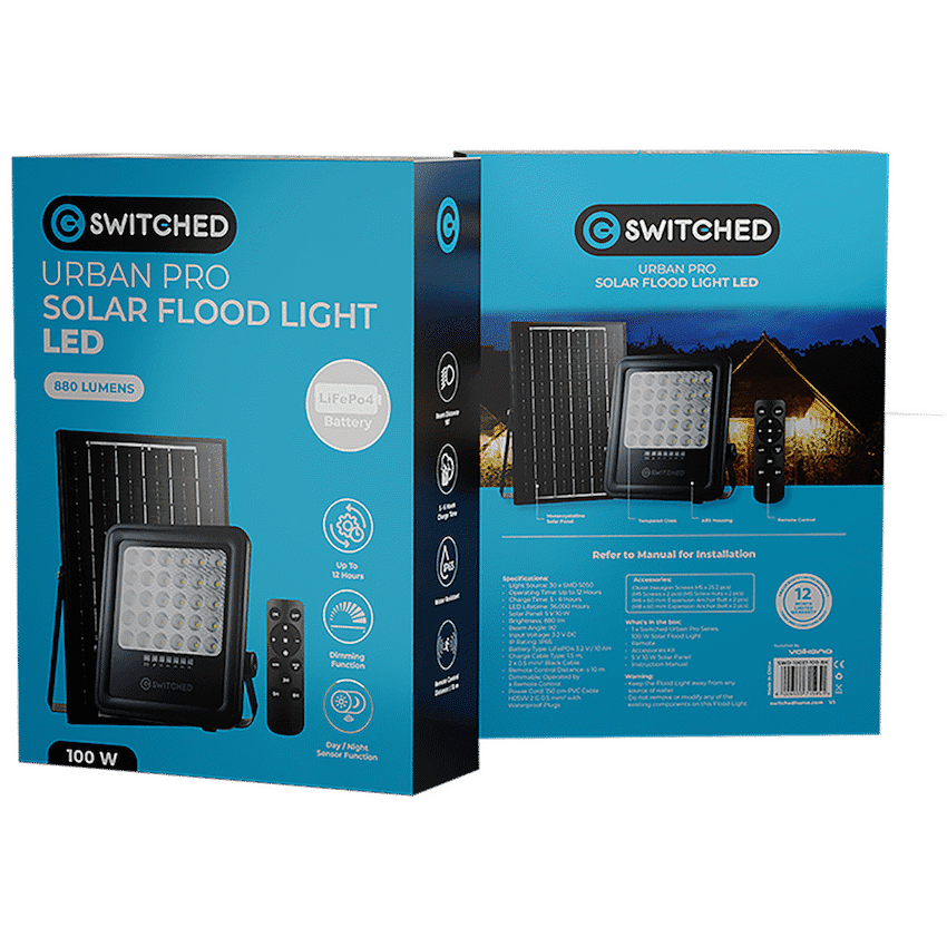 Switched Urban PRO Series - 100w Solar Floodlight with Remote - Image 4