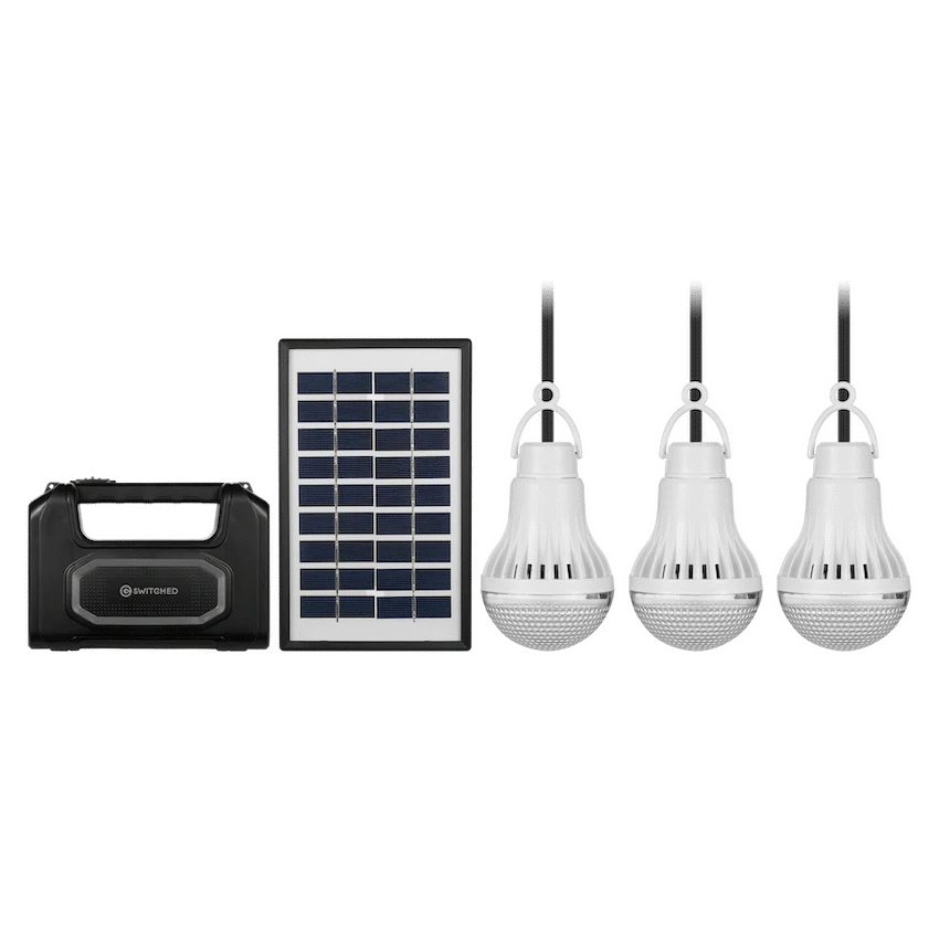 Switched Portable Power Station with Solar Panel - Black - Image 4