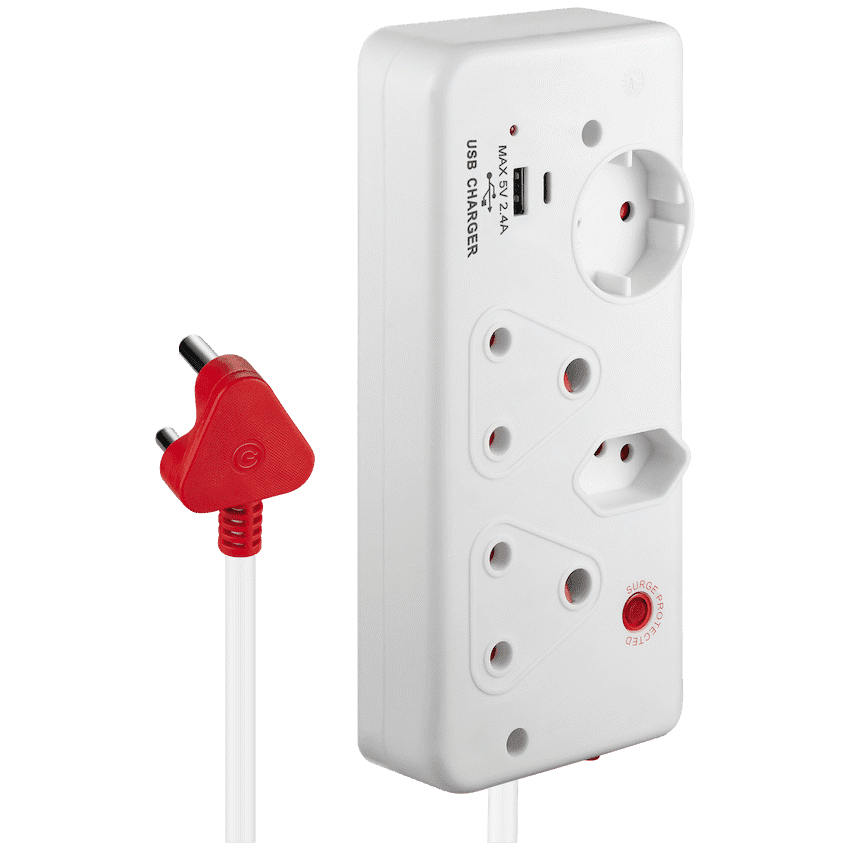 Switched 4-Way with 1x Type-C + 1x USB 2.4a Socket Medium Surge-Protected 0.5m - Image 4