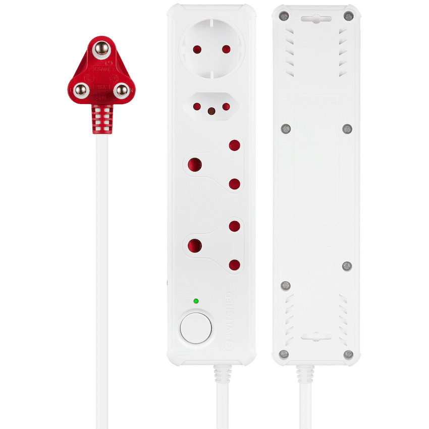 Switched 4-Way Medium Surge-Protected Multiplug 0.5m Cord - White - Image 4
