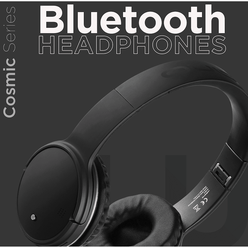 Volkano Cosmic Series Bluetooth Headphones - Black - Image 4