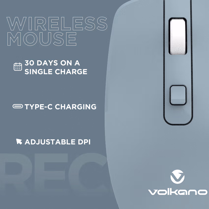 Volkano Granite Series Rechargeable Wireless Mouse - Blue - Image 4