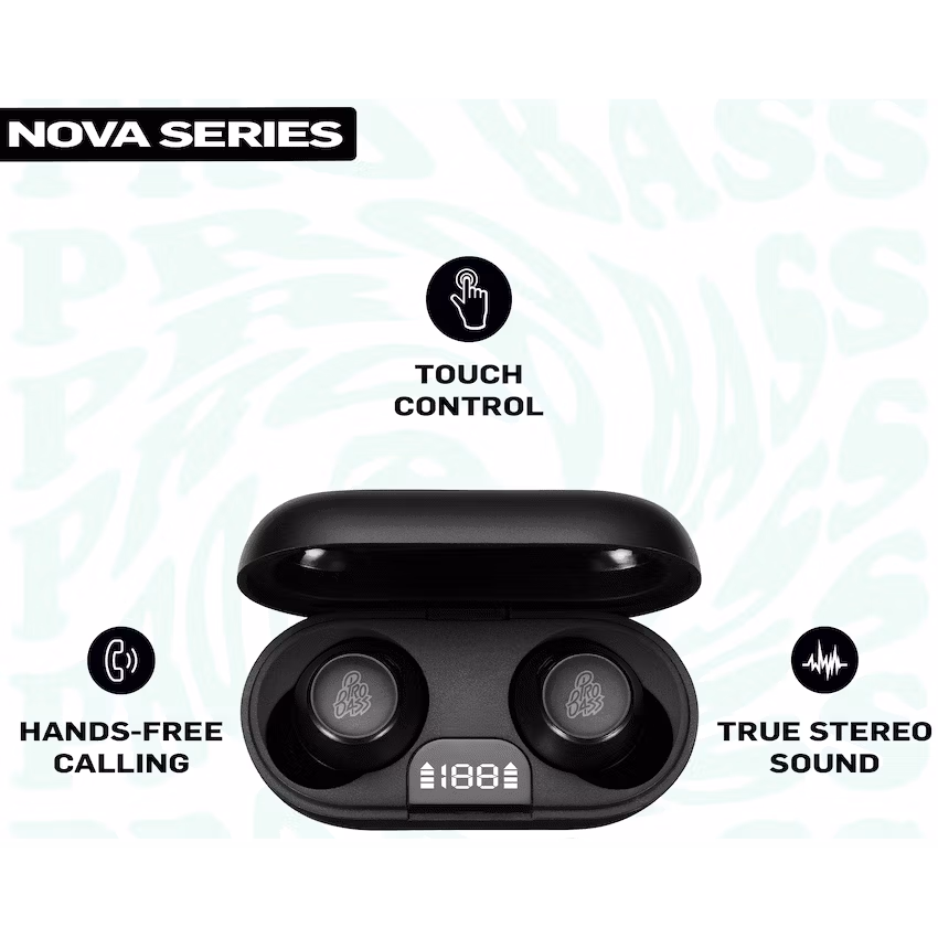 Pro Bass Nova Series TWS Earphone - Black - Image 4