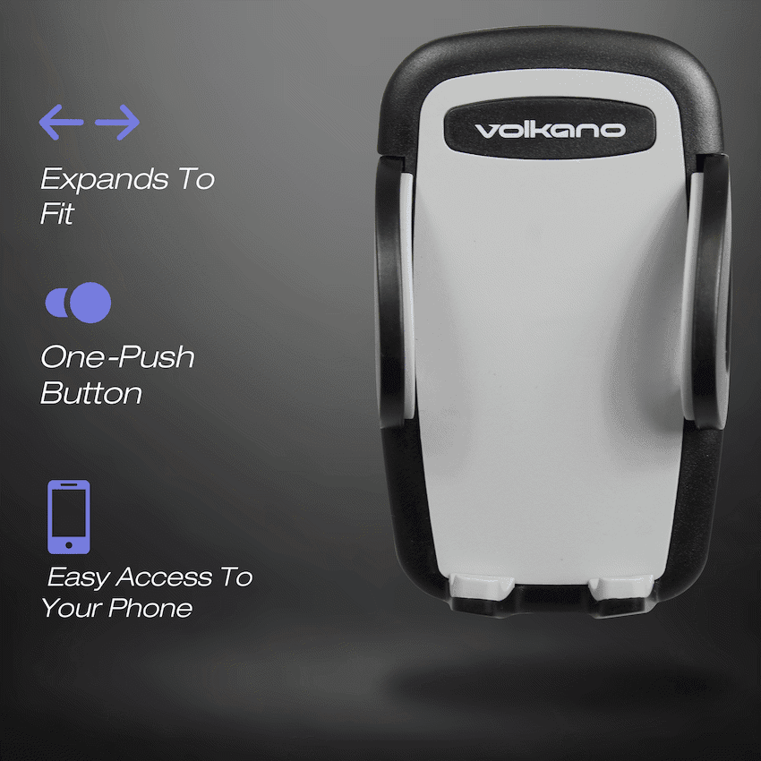 Volkano Flow Series Car Air Vent Phone Holder - Large - Black - Image 4
