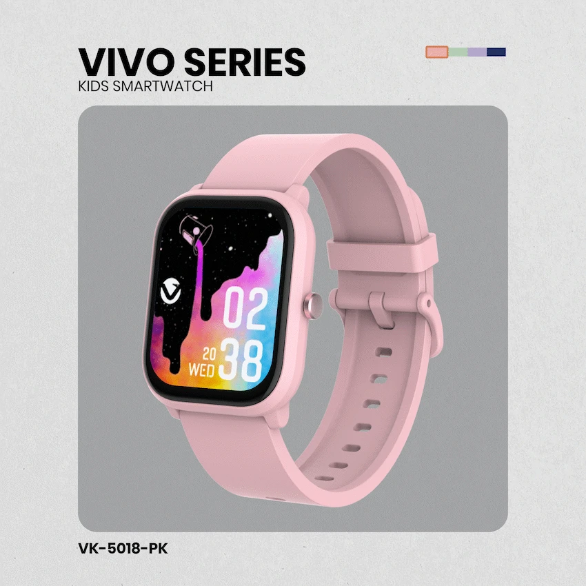 Volkano Vivo Series Kids Smart Watch - Pastel Pink - Image 4